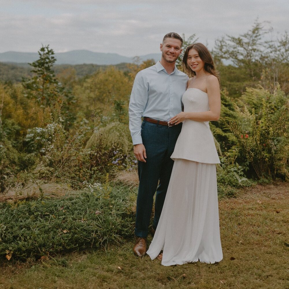 Matters Store “Monaco” Strapless Bridal Dress –XS– Chiffon Slit Gown – Like New